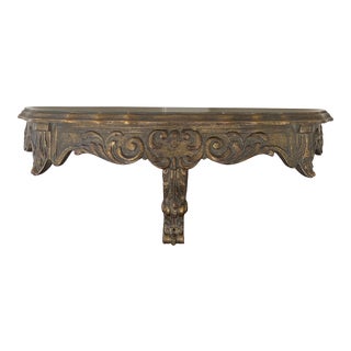 Mid-Century Italian Hand Carved Wooden Wall Mount Console For Sale