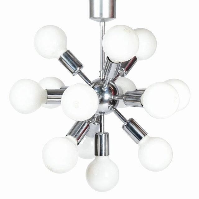 White Vintage Sputnik Drupol Chandelier, 1970s For Sale - Image 8 of 8