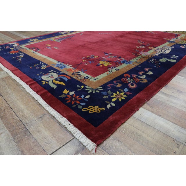 Antique Chinese Art Deco Rug - 08'10 x 11'06 For Sale In Dallas - Image 6 of 8