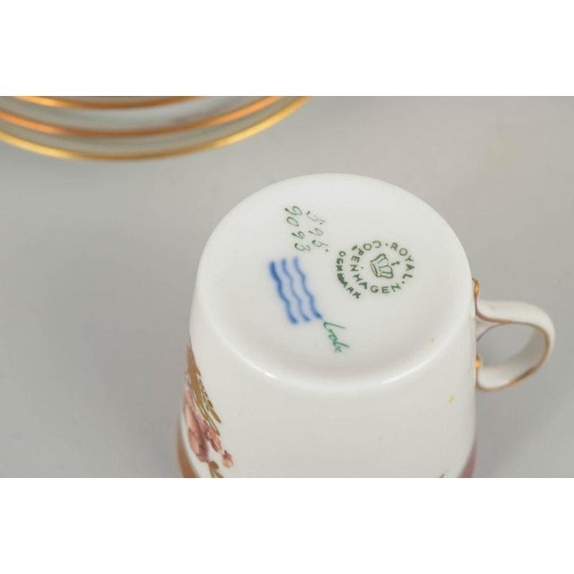 Golden Basket Demitasse Cups and Saucers in Porcelain from Royal Copenhagen, 1964, Set of 10 For Sale - Image 4 of 5