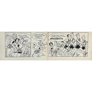 Jerry Walter & Linda Walter, Vintage Golden Age Syndicated Ink Drawing Cartoon Strip Susie Q Smith Comic Art, c. 1954 For Sale