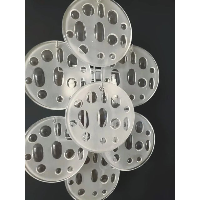 1960s 1960s Frosted DIsc Sconces, a Pair For Sale - Image 5 of 8