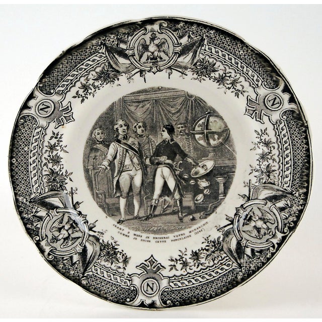 French Vintage French Digoin & Sarreguemnes Faience 'Napoleon' Plates - Complete Set of 12 For Sale - Image 3 of 13
