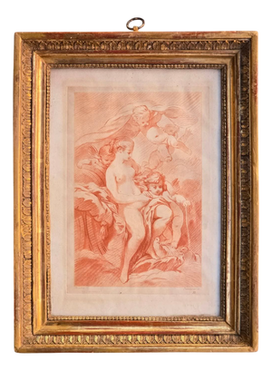 Auguste Pequegnot, Venus with Cupins, 1800s, Paper, Framed