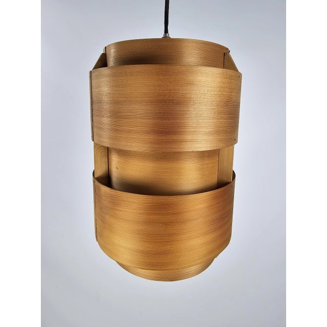 Pendant Lamps in Veneer, Denmark, 1970s, Set of 2 For Sale - Image 3 of 8