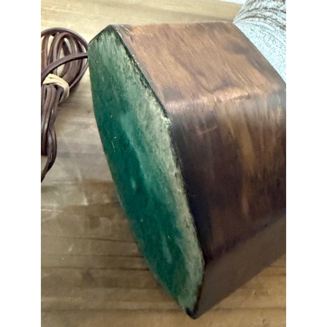 1950s Light Grey Hand Made Studio Glaze Mid Century Dutch Ceramic Table Lamp For Sale - Image 5 of 7