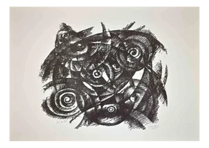 Gerardo Dottori, Abstract Composition, Original Lithograph, 1971
