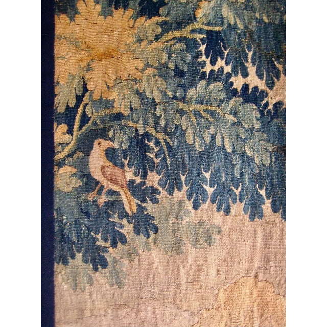 Flemish Tapestry Verdure Two Deers and a Castel Circa 17 Hundreds For Sale - Image 6 of 13