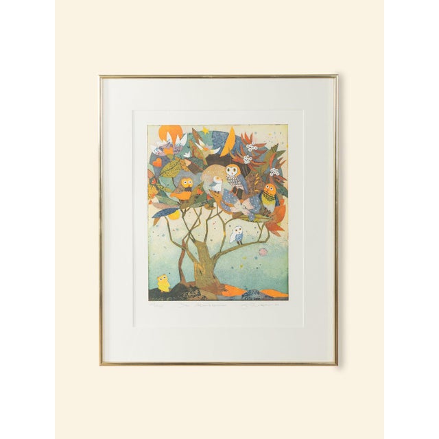 Jutta Votteler, Im Abendbaum, Color Etching For Sale - Image 5 of 5
