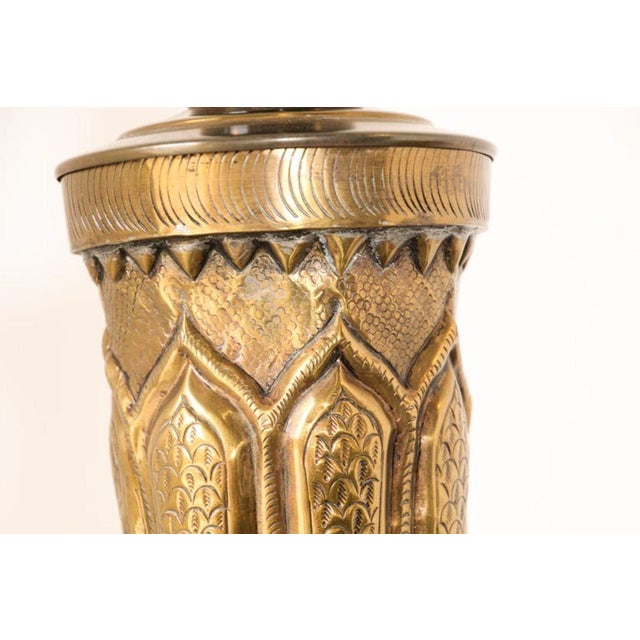 Moorish Mughal Indo Persian Islamic Brass Table Lamp For Sale - Image 15 of 18