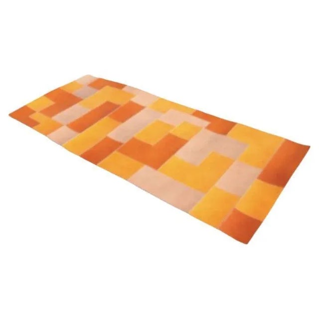 Mathe 1 Light Rectangular Floor Leather Rug by Oscar Maschera For Sale - Image 6 of 6