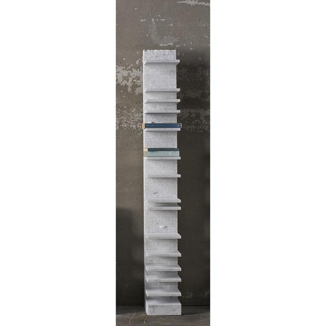 Spacco 150 Vertical Bookcase in Bianco Carrara Marble by Bufalini Marmi Dimensions: D 29 x W 23 x H 150 cm. Materials:...