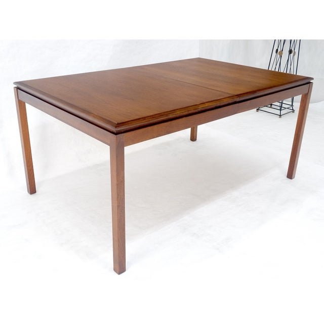 Danish Mid Century Modern Rectangle Walnut Dining Table w 2x18" Leaves MINT For Sale - Image 16 of 18