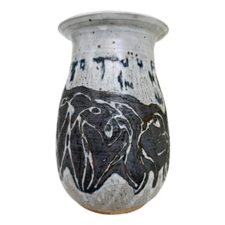 Figurative Studio Pottery Vase, Signed, 1970 For Sale