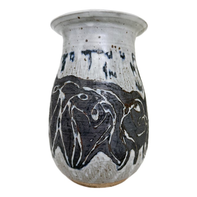 Figurative Studio Pottery Vase, Signed, 1970 For Sale