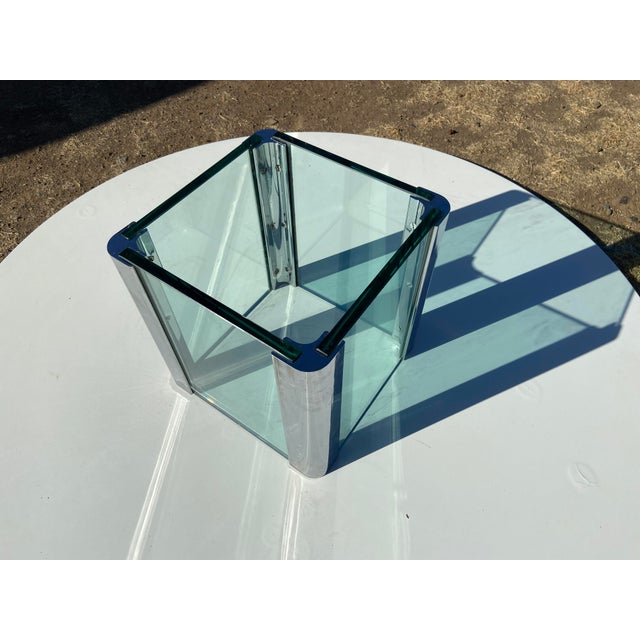 Pace Collection Vintage Mid Century Modern Leon Rosen for Pace Collection Chrome Glass Coffee Table Unmarked For Sale - Image 4 of 18