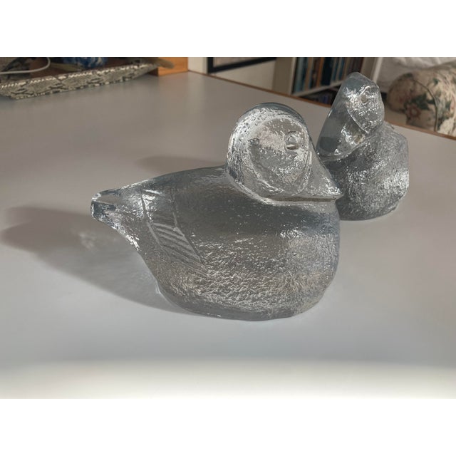 Blenko Mid Century Blenko Handmade Glass Duck Bookends For Sale - Image 4 of 9