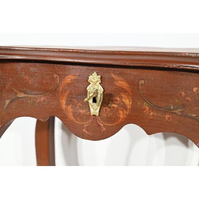 Small Louis XV Style Lacquered Wooden Worktable, Late 19th Century For Sale - Image 11 of 18