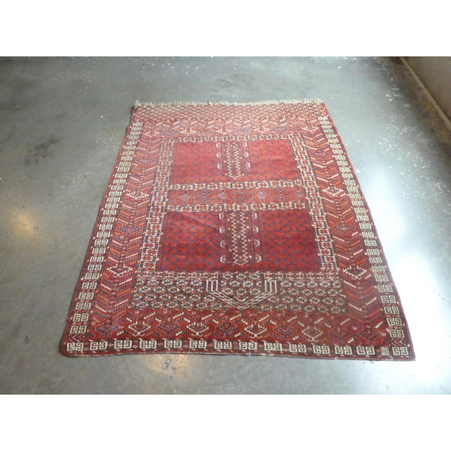 Tribal Antique Turkoman Tribal Rug For Sale - Image 3 of 10