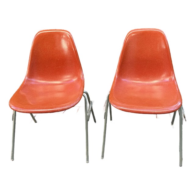 1970s Herman Miller Eames Fiberglass Side Chairs For Sale