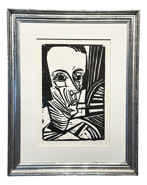 Erich Heckel, Portrait of Asta Nielsen, 1919, Woodcut, Framed