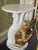 Late 20th Century Palm Beach Regency White Lacquered Parcel Gilt Monkey Side Table - Newly Painted For Sale - Image 10 of 14