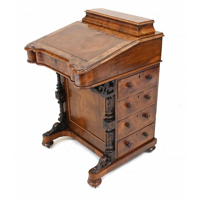 Antique Davenport Desk in Walnut, 1880 For Sale - Image 16 of 16