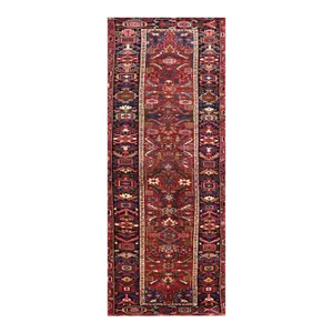 1930s Old Persian Heriz Runner Rug 3’4″ X 13’8″