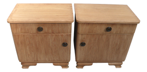 Art Deco Bedside Tables in Oak, Germany, 1940s, Set of 2