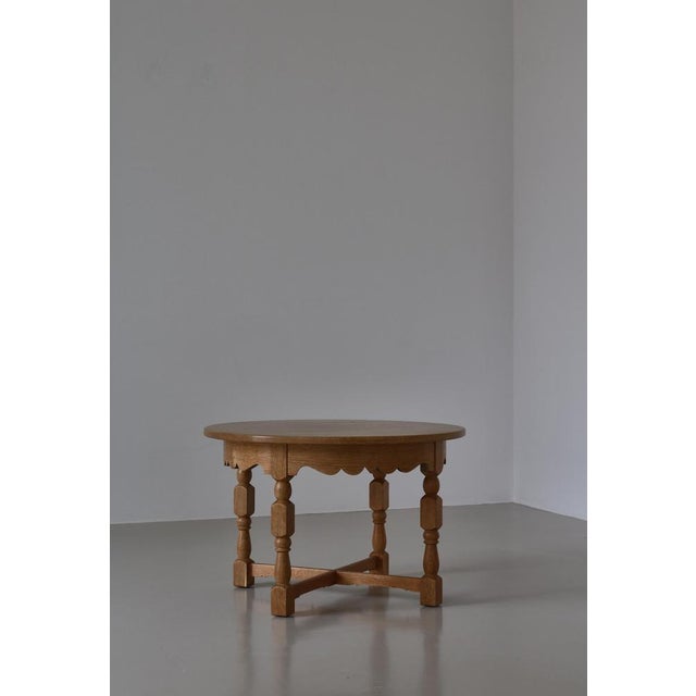 Round Side Table in Quartersawn Oak by Henry Kjærnulf, Denmark, 1960s For Sale - Image 15 of 16