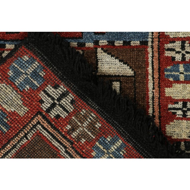 Textile Rug & Kilim’s Antique Tribal Style Rug in Red, Blue & Brown Patterns For Sale - Image 7 of 7