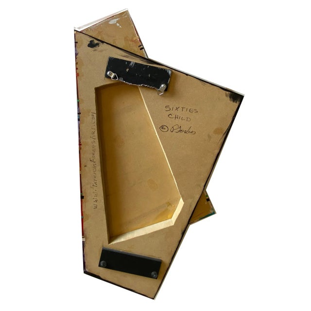 "Sixties Child" Contemporary Abstract Mixed-Media Wall Collage by Patricia Forbes For Sale In Santa Fe - Image 6 of 7