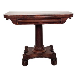 Late Regency Period Mahogany Pedestal Game Table, England Circa 1825 For Sale