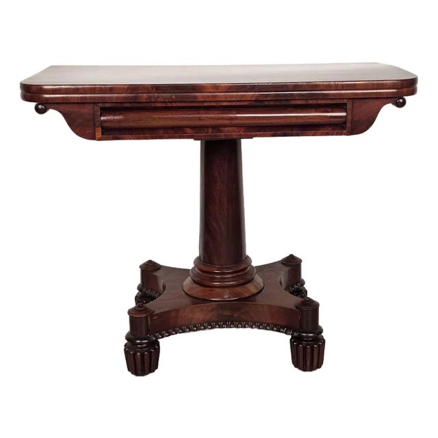 Late Regency Period Mahogany Pedestal Game Table, England Circa 1825 For Sale