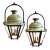 19th Century French Copper Street Lanterns - Pair - Rewired - 6 Foot Chains For Sale