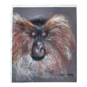 1990s Soft Pastel Monkey on Acrylic Base