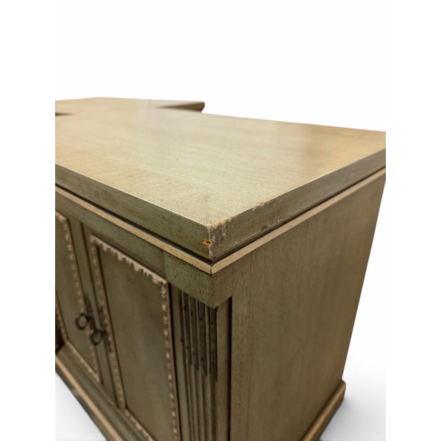Pair of Vintage Neoclassical Sage Green Nightstands Commodes by White Fine Furniture Co. For Sale - Image 10 of 10