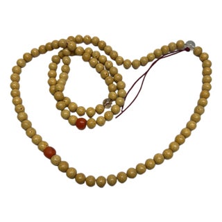 Bodhi Dots Pattern Cream Yellow Color 108 Beads Hand Rosary Praying Chain For Sale