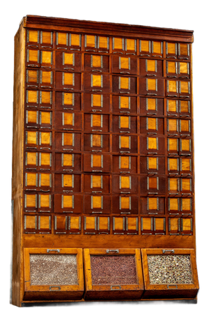 Massive Antique Maple Dry Goods Cabinet