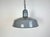 Industrial grey enamel factory pendant light made in Netherlands during the 1960s. White enamel inside the shade. Iron...