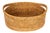 Artifacts Rattan Oval Basket With Cutout Handles in Honey Brown For Sale