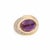 Modern Vintage Cabochon Amethyst Diamond Circle 14k Gold Ring Size 5 For Sale - Image 3 of 7
