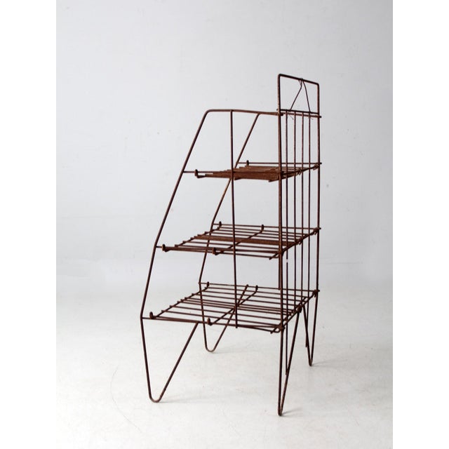 Mid 20th Century Collapsible Wire Shelf Rack For Sale - Image 9 of 13