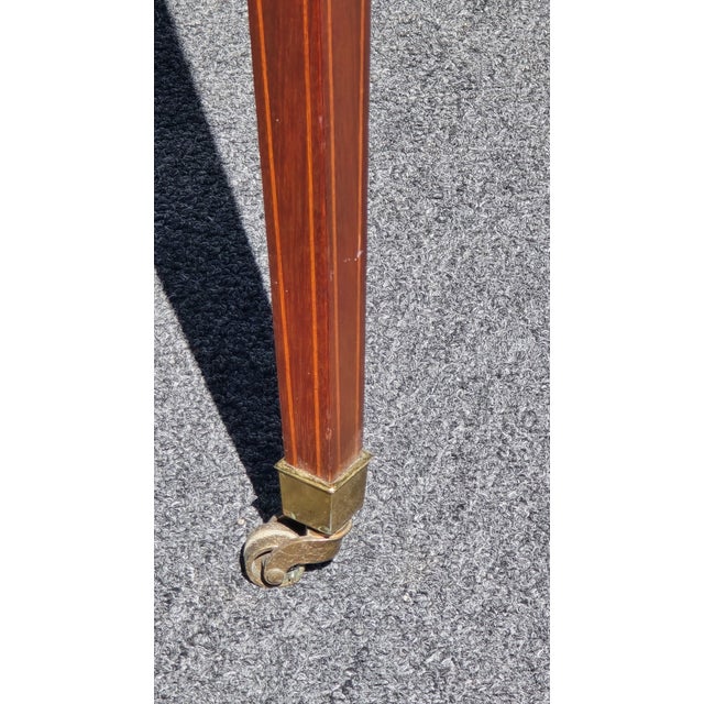 Vintage Baker Furniture Pembroke Drop Leaf Side Table Inlay Design One Drawer #2 For Sale - Image 11 of 17