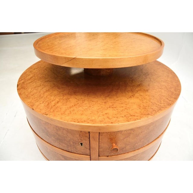 Brown Art Deco Birds Eye Maple Side Table, 1930s For Sale - Image 8 of 11
