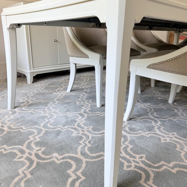 White Expandable Dining Table and 6 Chairs From Thomasville For Sale - Image 8 of 16