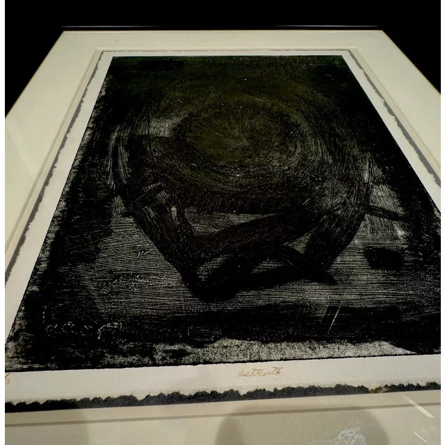 Mid-Century Modern Freida Vredaparis (1928-) 1960 Surrealist Collagraph Print "Astracto" Sgd. 1/10 For Sale - Image 3 of 7