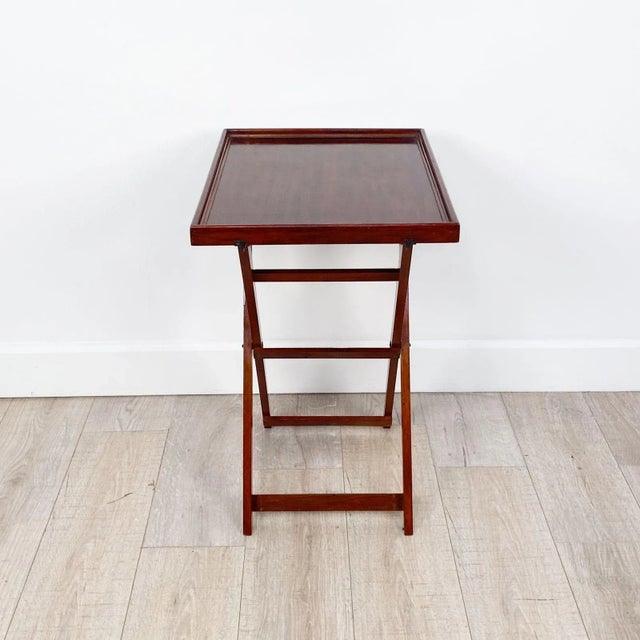 Traditional Edwardian Folding Mahogany Side Table or Bar, England Circa 1910 For Sale - Image 3 of 9