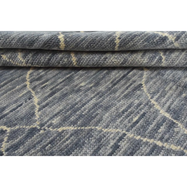 Textile Moroccan Rug 8' X 10' Gray Wool Contemporary Hand-Knotted Carpet For Sale - Image 7 of 12