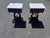 Brown Pair of Vintage Kimball Marble Top Lyre Pedestal End Tables For Sale - Image 8 of 9